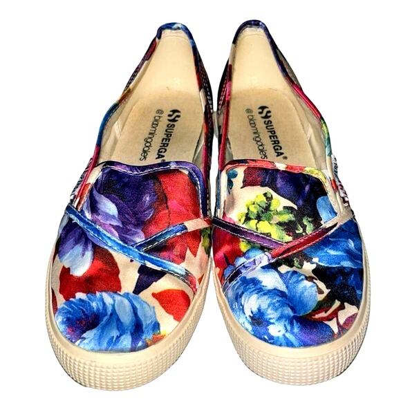 Superga Bloomingdale’s limited edition floral print satin sneakers 37 1/2 or 7 - Picture 2 of 6